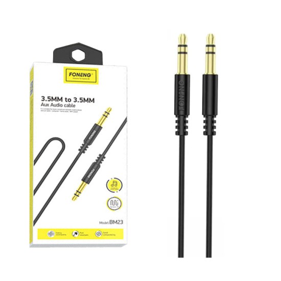 Foneng AUX Audio Cable BM23 3.5MM to 3.5MM 1m Black Foneng AUX Audio Cable BM23 3.5MM to 3.5MM 1m Black